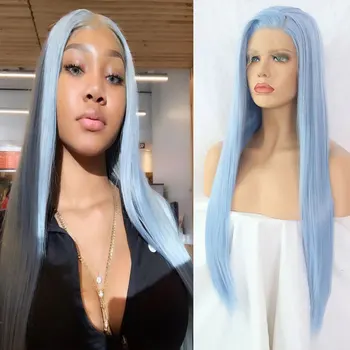 Bombshell New Style Light Blue Long Straight 13*3 Synthetic Lace Front Wig Non-glue Heat-resistant Fiber Hair Lady Fashion Wigs
Bombshell New Style Light Blue Long Straight 13*3 Synthetic Lace Front Wig Non-glue Heat-resistant Fiber Hair Lady Fashion Wigs