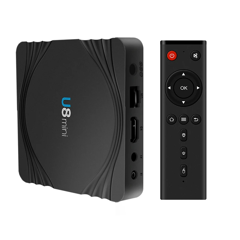 smart Android TV BOX set-top box Amlogic S905W u8 4g 5g Quad Core Mali-450 support 2.4G Wireless WIFI Media Player iptv boxes
smart Android TV BOX set-top box Amlogic S905W u8 4g 5g Quad Core Mali-450 support 2.4G Wireless WIFI Media Player iptv boxes