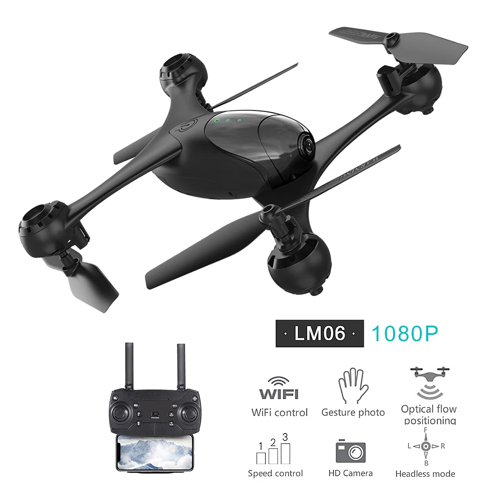 LM06 RC Drone with Camera 1080P Wifi FPV Optical Flow Positioning RC Quadcopter Altitude Hold Headless Mode 3D Flip
LM06 RC Drone with Camera 1080P Wifi FPV Optical Flow Positioning RC Quadcopter Altitude Hold Headless Mode 3D Flip