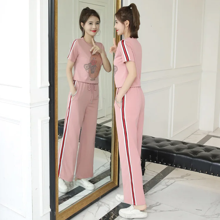 Slimming Set Pants Two-Piece Set Western Style 2019 Spring And Summer New Style Fashion Elegant T-shirt Loose Pants Women's Fash
Slimming Set Pants Two-Piece Set Western Style 2019 Spring And Summer New Style Fashion Elegant T-shirt Loose Pants Women's Fash