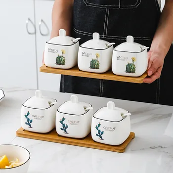 Household square ceramic seasoning jar set flower seasoning box kitchen monosodium sugar bowl storage box glutamate salt bowl
Household square ceramic seasoning jar set flower seasoning box kitchen monosodium sugar bowl storage box glutamate salt bowl