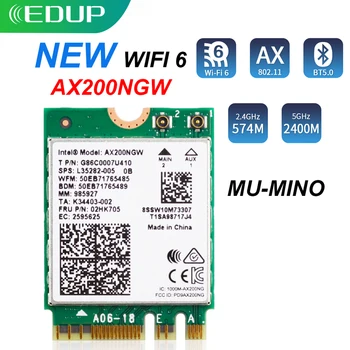 EDUP 2974Mbps WiFi 6 Intel AX200 PCIE Network Card 2.4G/5Ghz 802.11ac/ax Dual Band Bluetooth 5.1 AX200NGW PCI-E Wifi Adapter
EDUP 2974Mbps WiFi 6 Intel AX200 PCIE Network Card 2.4G/5Ghz 802.11ac/ax Dual Band Bluetooth 5.1 AX200NGW PCI-E Wifi Adapter