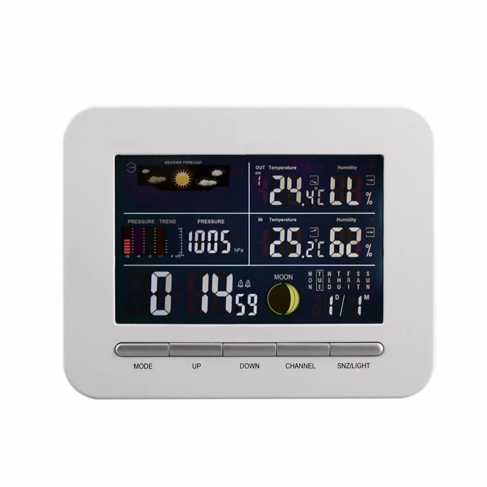 Wireless Digital Forecast Weather Station Clock Remote Sensor Indoor Outdoor Temperature Humidity Monitor Alarm Clock
Wireless Digital Forecast Weather Station Clock Remote Sensor Indoor Outdoor Temperature Humidity Monitor Alarm Clock
