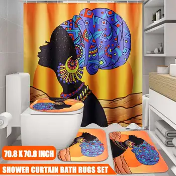NEW African Women Printed Shower Curtains Bathroom Curtain Fabric Toilet Cover Mat Non-Slip Rug Set With Hanging Ring
NEW African Women Printed Shower Curtains Bathroom Curtain Fabric Toilet Cover Mat Non-Slip Rug Set With Hanging Ring