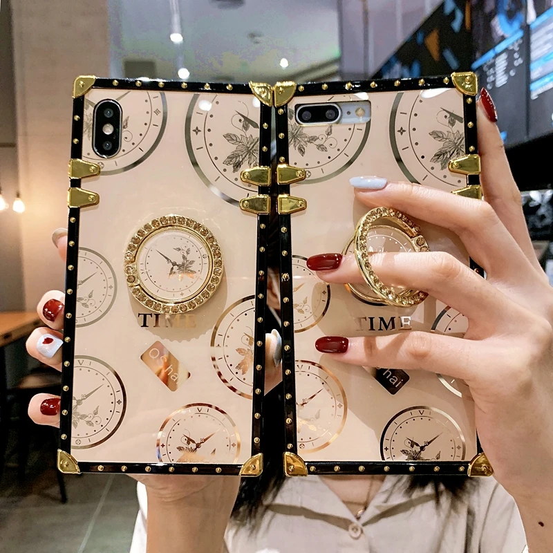 Luxury Glossy Time Pattern Square Phone Case For iPhone SE 6 7 8 Plus 11Pro X XR XS MAX Acrylic Glitter Bling Ring Holder Cover
Luxury Glossy Time Pattern Square Phone Case For iPhone SE 6 7 8 Plus 11Pro X XR XS MAX Acrylic Glitter Bling Ring Holder Cover