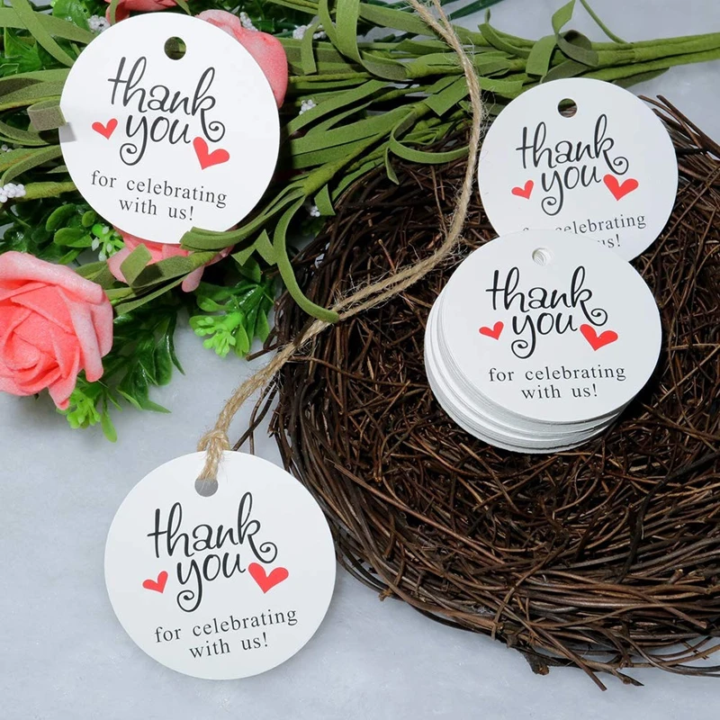 100pcs thank you for celebrating with us tag thank you gift