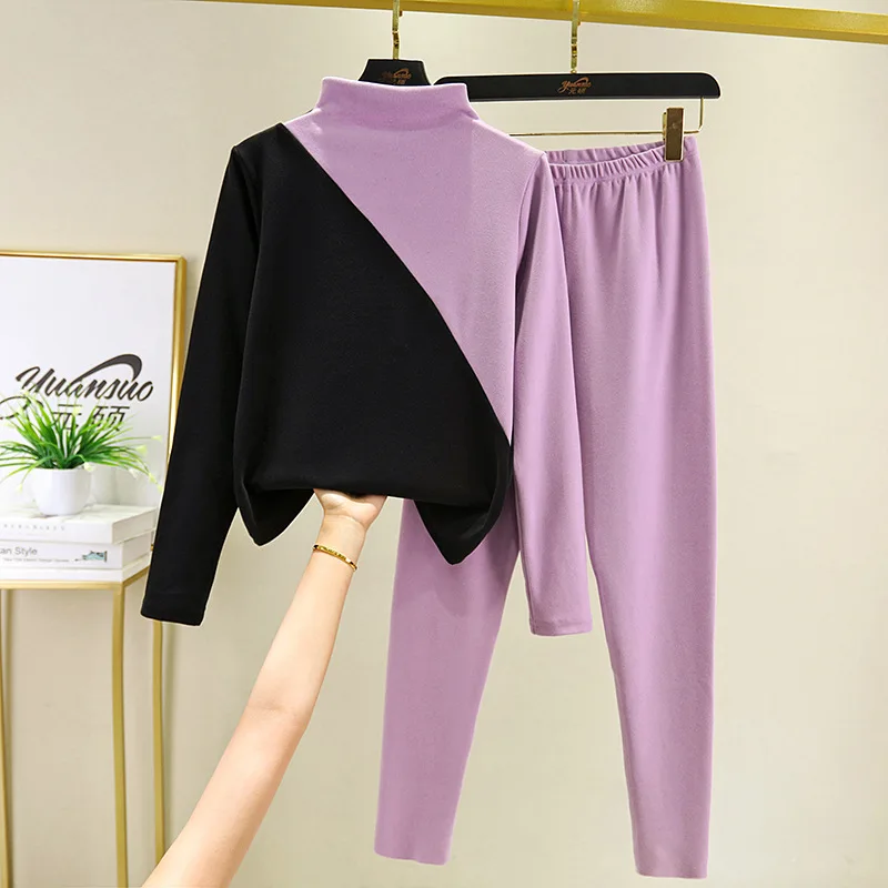 Patchwork Design Two Piece Outfits for Women Thermal Derong Turtleneck Pullover 2 Piece Set Fall Clothes for Women Sets
Patchwork Design Two Piece Outfits for Women Thermal Derong Turtleneck Pullover 2 Piece Set Fall Clothes for Women Sets