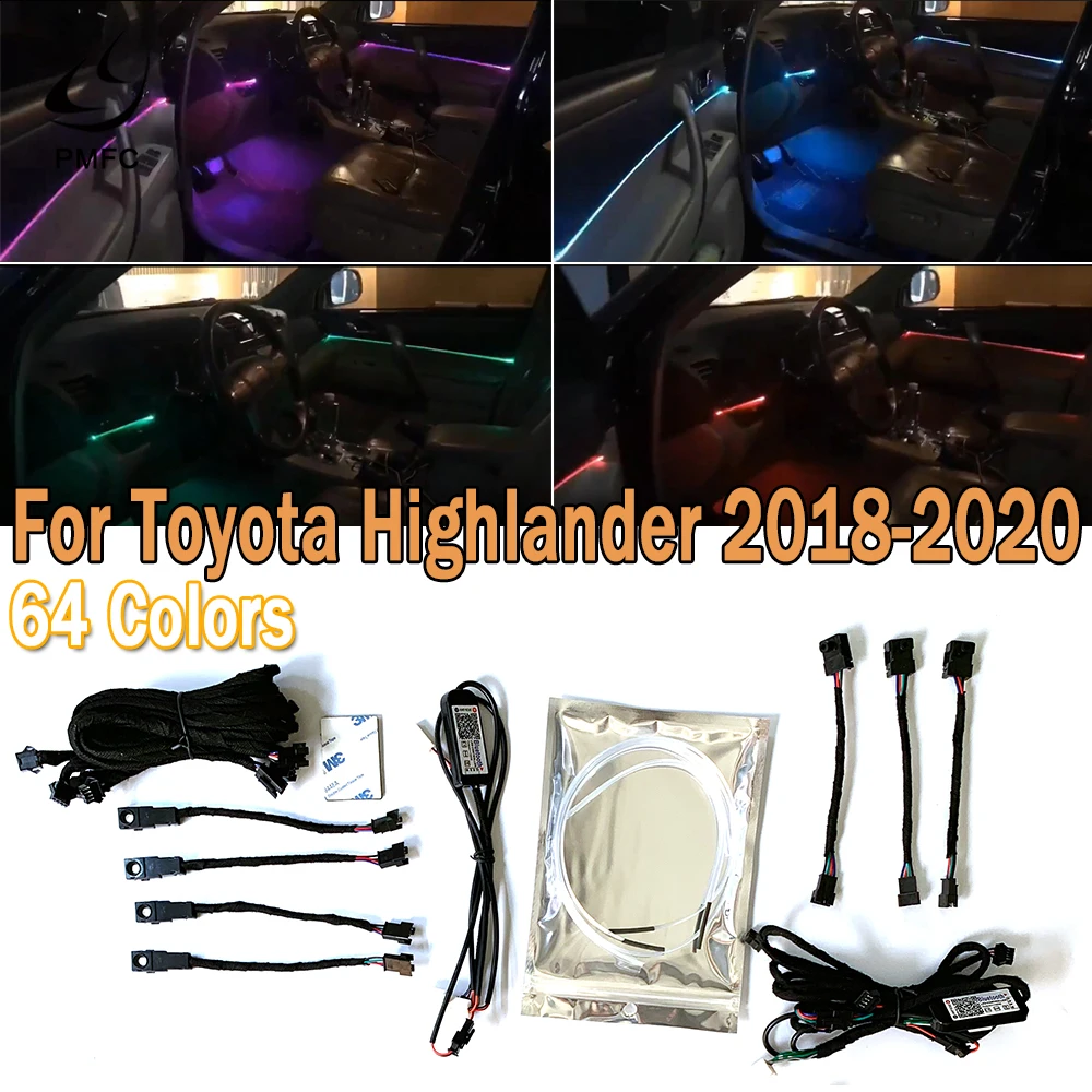 PMFC LED Strip Neon Interior Whole Car Ambient Light 64Color Decorative Automatic Conversion For Toyota Highlander 2018-2020
PMFC LED Strip Neon Interior Whole Car Ambient Light 64Color Decorative Automatic Conversion For Toyota Highlander 2018-2020