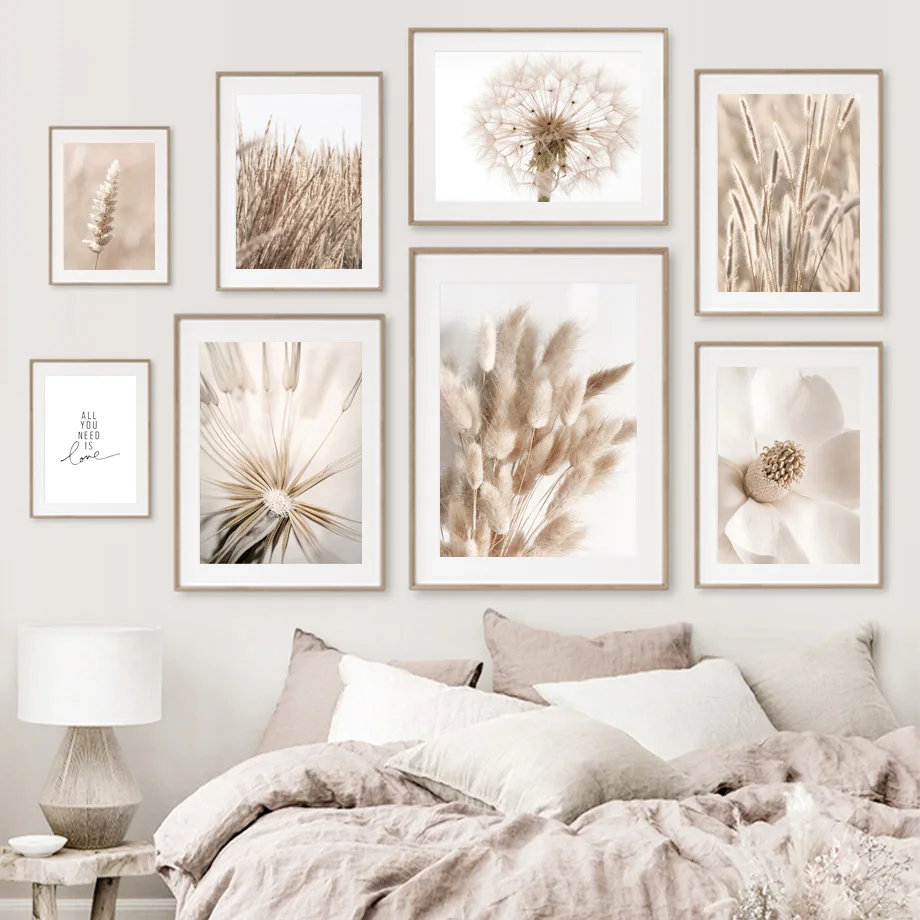 

Dried Grass Flower Reed Wheat Dandelion Horse Wall Art Canvas Painting Posters And Prints Wall Pictures For Living Room Decor