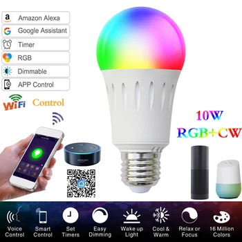 10W RGBW LED Smart WIFI Bulb Dimmable Work With Alexa/Google Home Bluetooth Remote Control WIFI Smart Bulb
10W RGBW LED Smart WIFI Bulb Dimmable Work With Alexa/Google Home Bluetooth Remote Control WIFI Smart Bulb