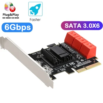 6 Port pci e sata 3 X4/X8/X16 controller pci express sata 3.0 card HUB/Multiplier 6G ASM1166 chip Fast heat dissipation adapters
6 Port pci e sata 3 X4/X8/X16 controller pci express sata 3.0 card HUB/Multiplier 6G ASM1166 chip Fast heat dissipation adapters