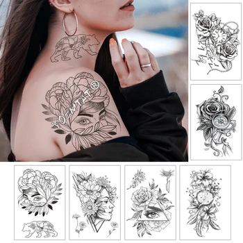 Girl In The Flower With Rose Cornflower Waterproof Temporary Tattoo Sticker Black Tatto Body Art Big Arm Hand Women Fake Tatoo
Girl In The Flower With Rose Cornflower Waterproof Temporary Tattoo Sticker Black Tatto Body Art Big Arm Hand Women Fake Tatoo