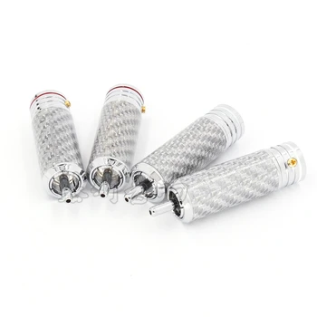 2pcs/set R1720 silver carbon fiber rhodium-plated RCA plug coaxial audio cable plug HIFI HI-END audio signal plug
2pcs/set R1720 silver carbon fiber rhodium-plated RCA plug coaxial audio cable plug HIFI HI-END audio signal plug