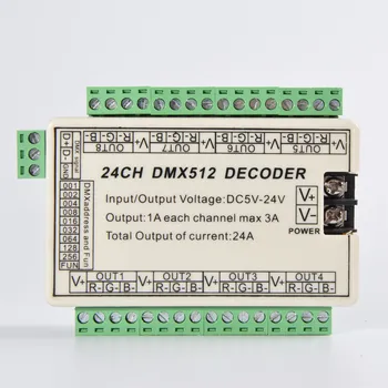 Easy 24CH dmx512 decoder Controller 24 channel dmx drive DC5V-24V RGB Strip Node WS-DMX-24CH
Easy 24CH dmx512 decoder Controller 24 channel dmx drive DC5V-24V RGB Strip Node WS-DMX-24CH