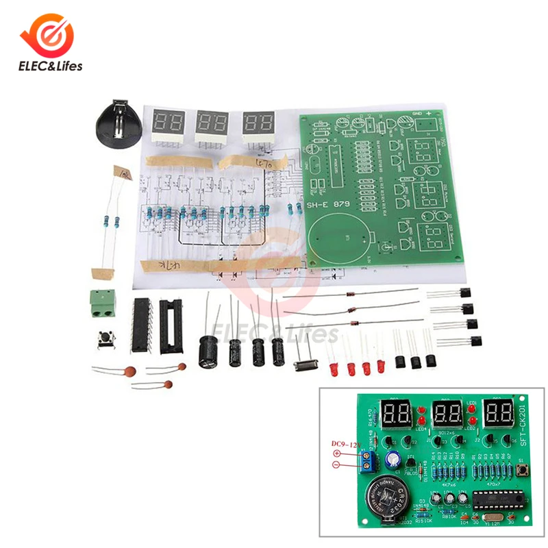 DC 6-12V 9V STC11F02-35I 6-Digit LED Display Digital Clock module Diy Kit Electronic Clock Parts Components Suite PCB Board
DC 6-12V 9V STC11F02-35I 6-Digit LED Display Digital Clock module Diy Kit Electronic Clock Parts Components Suite PCB Board