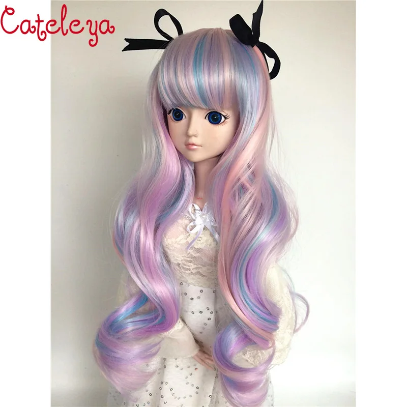 Парик для куклы CateleyaBJD SD 7 цветов длинные волосы лук ночная лоли 100% высокое