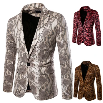 Sexy Mens Leopard Blazer Masculino 2020 Pink Snake Skin Print Stage Costumes For Singers Mens Blazers Casual One Button Jacket
Sexy Mens Leopard Blazer Masculino 2020 Pink Snake Skin Print Stage Costumes For Singers Mens Blazers Casual One Button Jacket