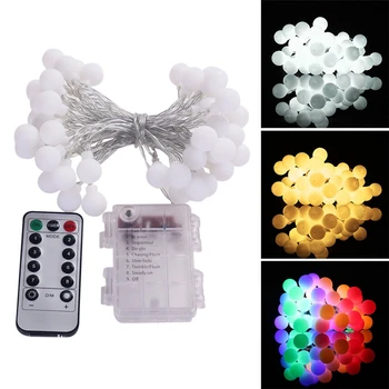 Remote Timer Waterproof 5M 50 LED Outdoor Globe String Lights 8 Modes Battery Operated Frosted White Ball Christmas Fairy Light
Remote Timer Waterproof 5M 50 LED Outdoor Globe String Lights 8 Modes Battery Operated Frosted White Ball Christmas Fairy Light