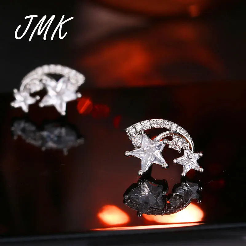 JMK Fashion Gemini Stud Earrings Zircon Silver Asymmetric Star Minimalist Cute Sweet Jewelry For Women Birthday Daily Party Gift
JMK Fashion Gemini Stud Earrings Zircon Silver Asymmetric Star Minimalist Cute Sweet Jewelry For Women Birthday Daily Party Gift