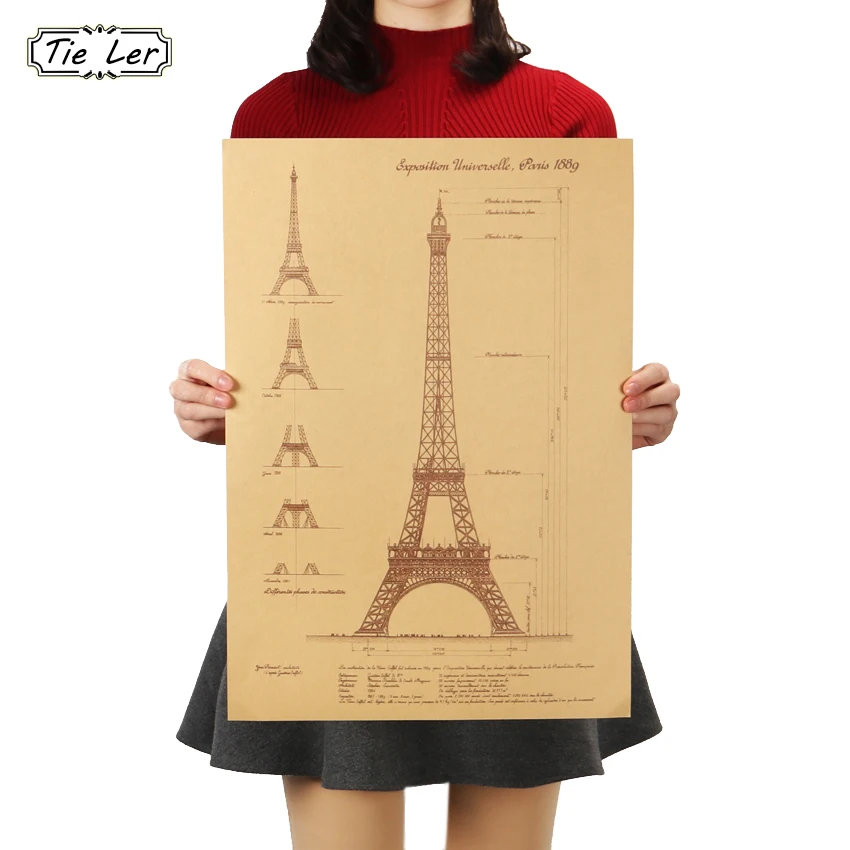 TIE LER Paris Tower Hand Drawn Sketches Retro Kraft Paper Poster Wall Stickers Bar Cafe Home Decorative Paintings 51.5X36cm
TIE LER Paris Tower Hand Drawn Sketches Retro Kraft Paper Poster Wall Stickers Bar Cafe Home Decorative Paintings 51.5X36cm