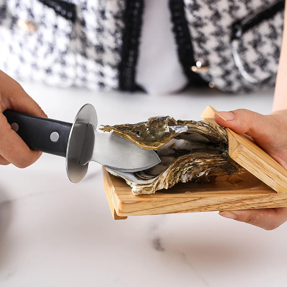 

Oyster Shucking Opener Shucker Seafood Clamp Tool Holder Shellfish Hand Clam Shellcrab Sheller Opening Clip Shells Wood