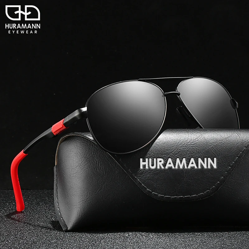 

HURAMANN New Toad Aluminum Magnesium Men's Sunglasses Polarized UV400 Fishing Glasses Driving Eyewear Oculos de sol