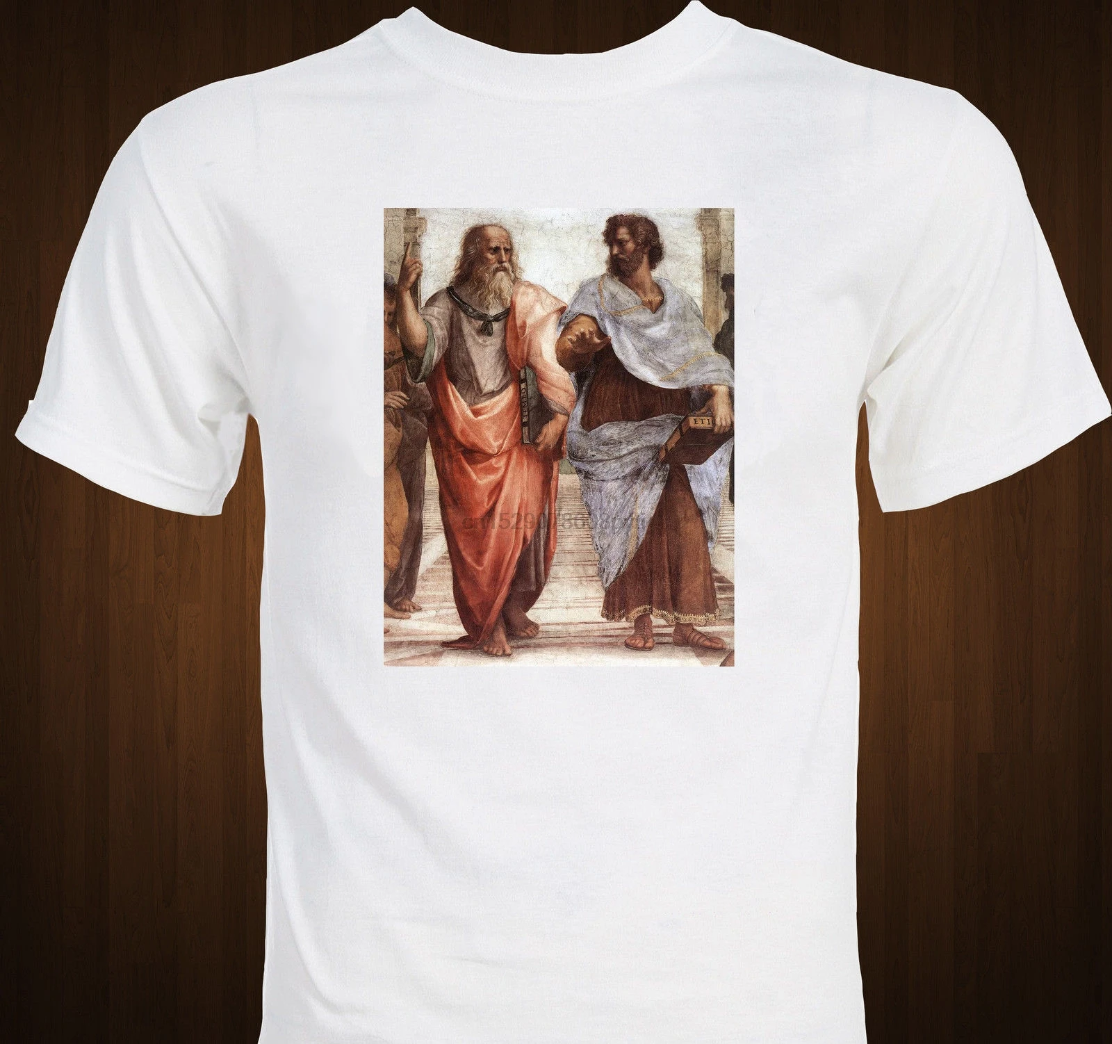 Plato and Aristotle RafaelSchool из Афин философия футболка классная Повседневная Мужская