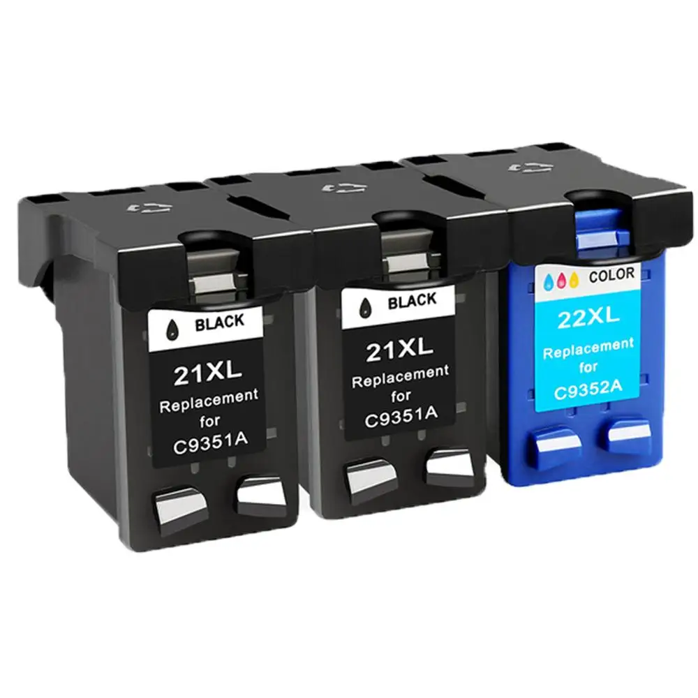 3 pack Compatible Ink Cartridges for HP 21 22 XL hp21 hp22 OfficeJet J3650 J3680 PhotoSmart 5610 5610v 5610xi PSC 1408 1410 1410
3 pack Compatible Ink Cartridges for HP 21 22 XL hp21 hp22 OfficeJet J3650 J3680 PhotoSmart 5610 5610v 5610xi PSC 1408 1410 1410