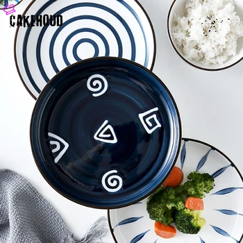 Japanese style ceramic plate hand-painted creative household tableware breakfast plate and style tableware western dinner plates 
Japanese style ceramic plate hand-painted creative household tableware breakfast plate and style tableware western dinner plates
