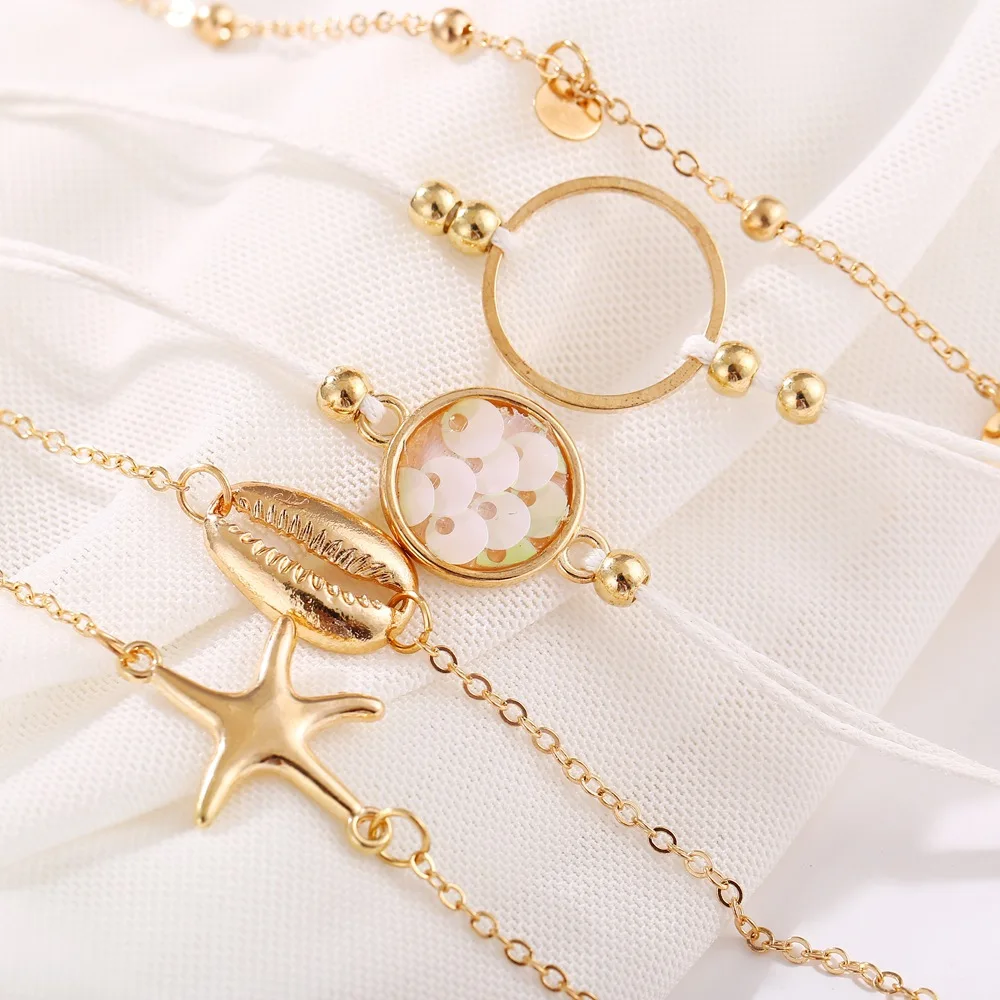 Women Creative Retro Beach Set Bracelet Starfish Shell Handmade Beaded Bracelet Set
Women Creative Retro Beach Set Bracelet Starfish Shell Handmade Beaded Bracelet Set