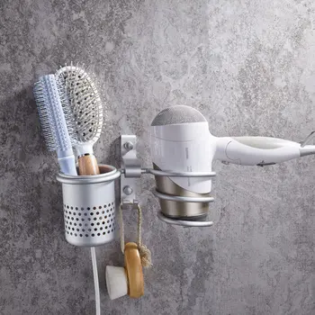 Hair Dryer Holder With Cup Households Rack Hair Blow Dryer Shelf Metal Wall Mount Bathroom Accessories Gold Hair Dryer Rack 
Hair Dryer Holder With Cup Households Rack Hair Blow Dryer Shelf Metal Wall Mount Bathroom Accessories Gold Hair Dryer Rack