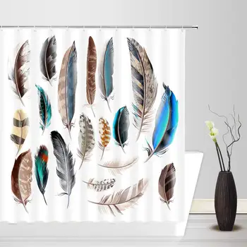 Feather Home Decor Shower Curtain Ship Shape Types and Natal Contour Lightweight Animal Skin Element Art Print Fabric Bathroom 
Feather Home Decor Shower Curtain Ship Shape Types and Natal Contour Lightweight Animal Skin Element Art Print Fabric Bathroom