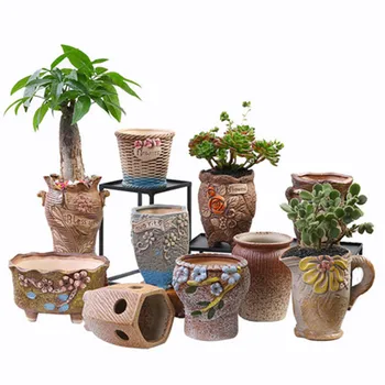 Small Old Pile Plant Succulent Flower Pot Ceramic Stoneware Creative Simple Personality Creative Retro Succulent Pot Household
Small Old Pile Plant Succulent Flower Pot Ceramic Stoneware Creative Simple Personality Creative Retro Succulent Pot Household