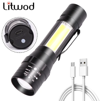 Built-in Battery Led Flashlight XM-L T6 COB Zoomable Torch Usb Rechargeable for Camping Light Aluminum 10W High Quality Lantern
Built-in Battery Led Flashlight XM-L T6 COB Zoomable Torch Usb Rechargeable for Camping Light Aluminum 10W High Quality Lantern