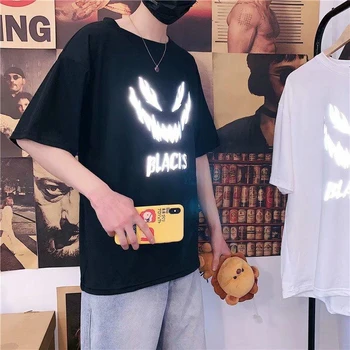 NiceMix streetwear Men Reflective T-shirt Short Sleeve Loose Personality New All Matching Korean Style Ins Luminous Half Sleeve
NiceMix streetwear Men Reflective T-shirt Short Sleeve Loose Personality New All Matching Korean Style Ins Luminous Half Sleeve