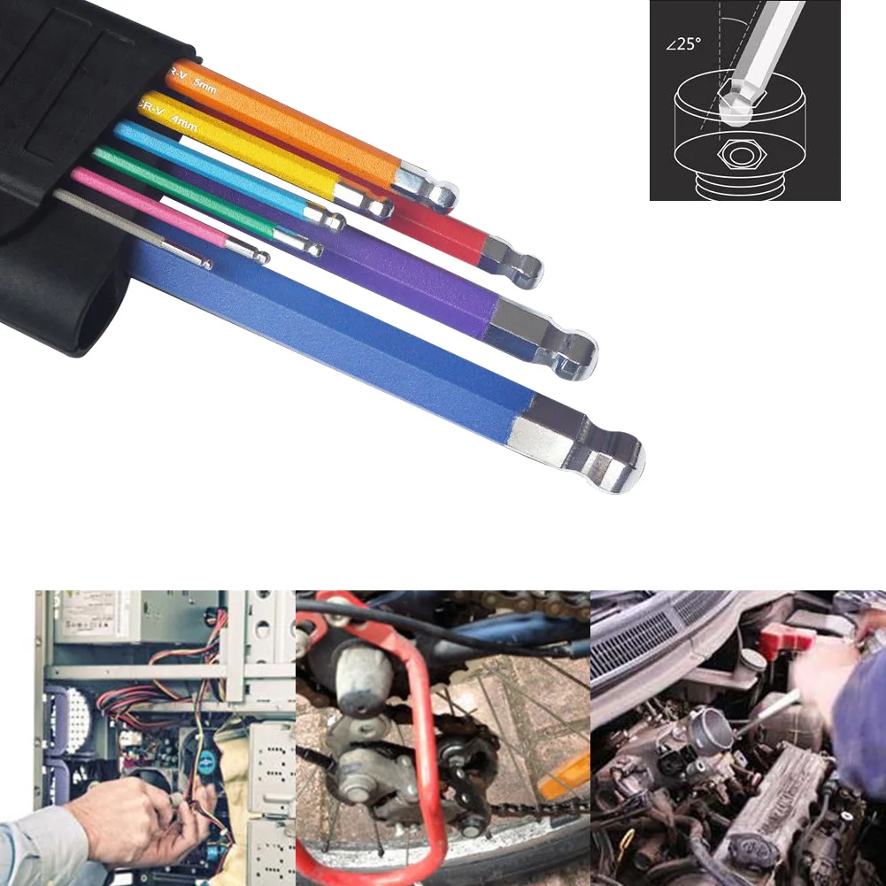 9Pcs/set Colorful Coded Ball-End Hex Allen Key L Wrench Set Torque Long Metric With Sleeve Hand Tools Bicycle Accessories
9Pcs/set Colorful Coded Ball-End Hex Allen Key L Wrench Set Torque Long Metric With Sleeve Hand Tools Bicycle Accessories
