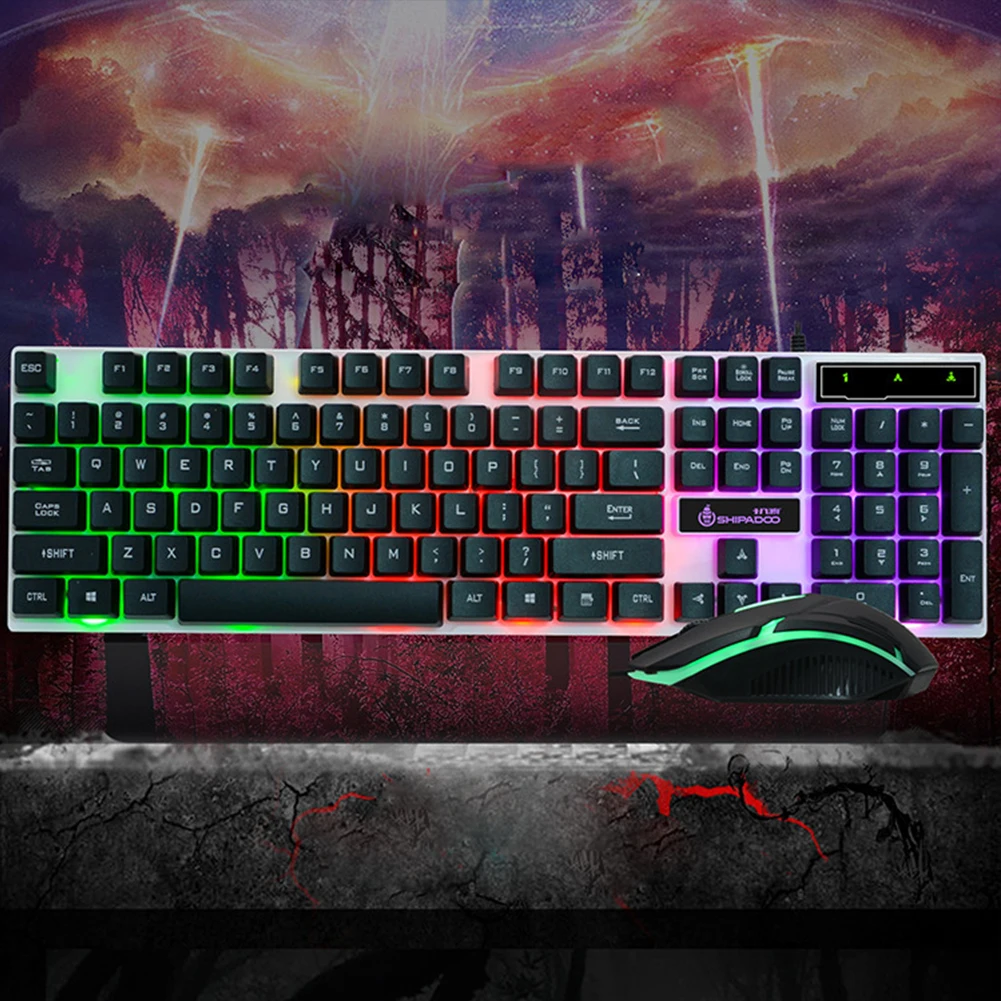 Office Home Rainbow Color Wired USB Gaming Desktop Led Keyboard Mouse Set Ergonomic Backlight ABS Luminous Adjustable
Office Home Rainbow Color Wired USB Gaming Desktop Led Keyboard Mouse Set Ergonomic Backlight ABS Luminous Adjustable