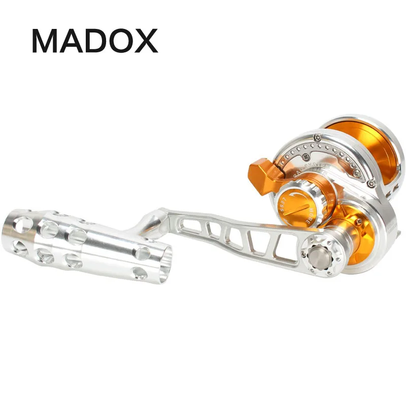 

Madox Slow Jigging Reel Pe4/pe3/pe2# - 400m Max Drag 30kg 11BB Full Metal Alloy Drum Alarm Offshore Deep-Sea Fishing Trolling