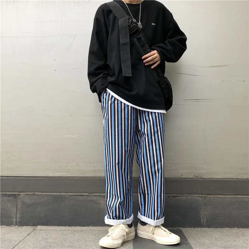 Lychee Harajuku Vertical Stripe Autumn Women Pants Color Block Wide Leg Pants Women Pants High Waist Loose Lady Pants
Lychee Harajuku Vertical Stripe Autumn Women Pants Color Block Wide Leg Pants Women Pants High Waist Loose Lady Pants
