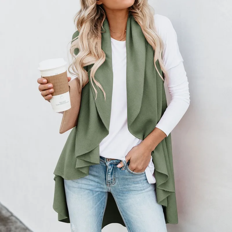 4 Colors Fashion Women Blouses New Irregular Cardigan Solid Color Plus Size Sleeveless Long Casual Cardigan Women's Shirt
4 Colors Fashion Women Blouses New Irregular Cardigan Solid Color Plus Size Sleeveless Long Casual Cardigan Women's Shirt