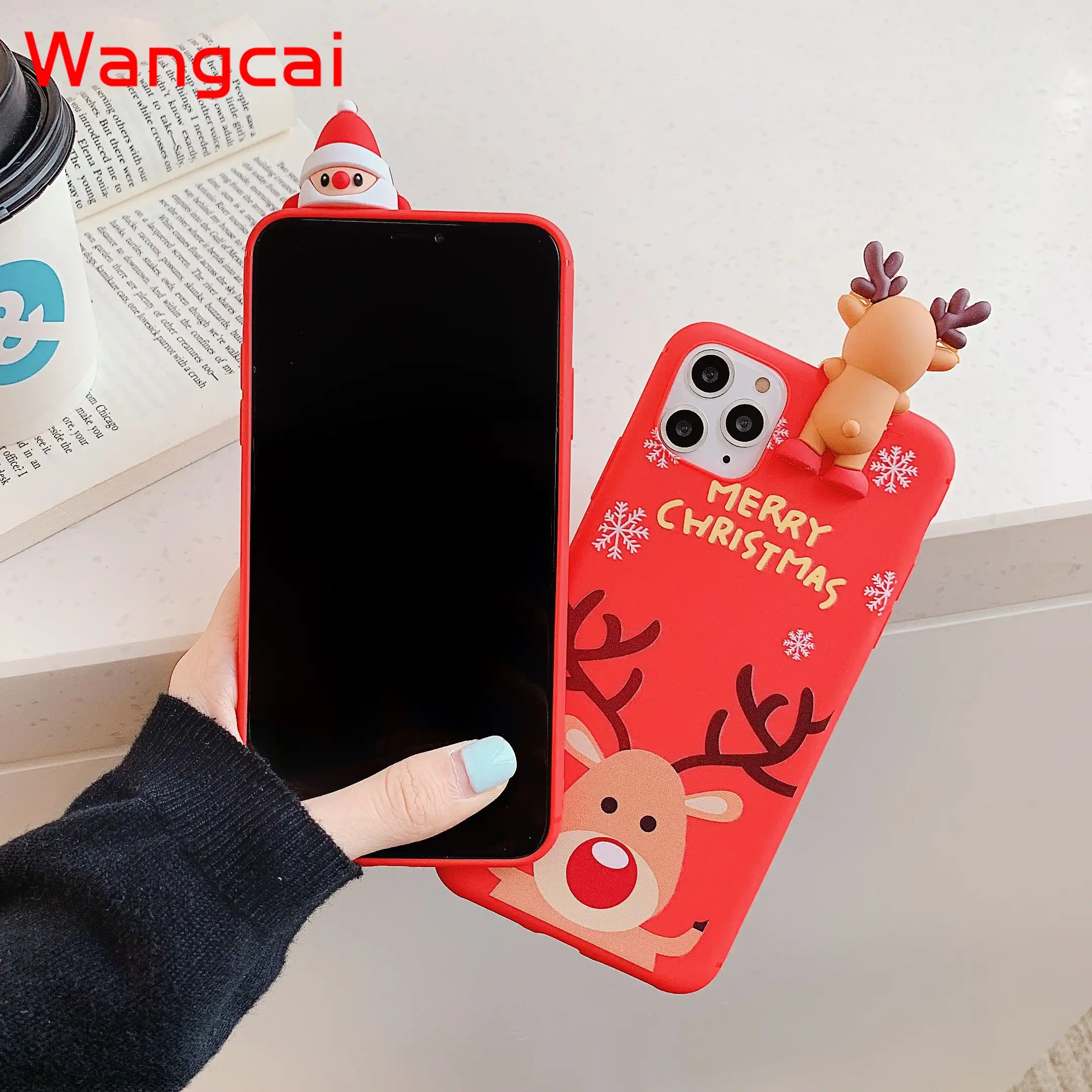 christmas cartoon deer case for iphone 11 pro max back case for