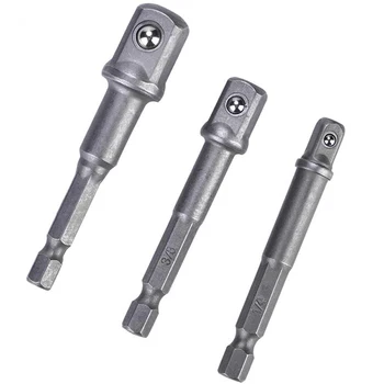 3pcs Socket Adapter Drill BIts Set Hex Shank 1/4 3/8 1/2 Impact Driver Tool 
3pcs Socket Adapter Drill BIts Set Hex Shank 1/4 3/8 1/2 Impact Driver Tool