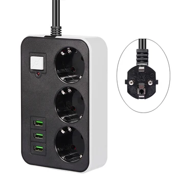 Network Filter Smart USB Power Strip Socket EU Plug 3 Socket 3USB Port 1.8M Extension Socket Cord Multi Plug Socket Adapter
Network Filter Smart USB Power Strip Socket EU Plug 3 Socket 3USB Port 1.8M Extension Socket Cord Multi Plug Socket Adapter