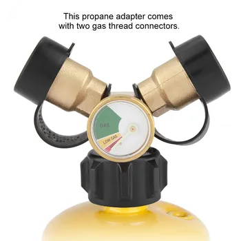 Propane Tank Y-Splitter Adapter Two Way LPG Adapter Tee Connector QCC1 Tank T Adapter With Gauge BBQ Grills Camping Stove Heater
Propane Tank Y-Splitter Adapter Two Way LPG Adapter Tee Connector QCC1 Tank T Adapter With Gauge BBQ Grills Camping Stove Heater