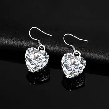 Heart Earring Women Cute Exquisite Sterling Silver Earrings Clear Zircon Brilliant Cut Gemstone Luxury Jewelry Engagement Gifts
Heart Earring Women Cute Exquisite Sterling Silver Earrings Clear Zircon Brilliant Cut Gemstone Luxury Jewelry Engagement Gifts