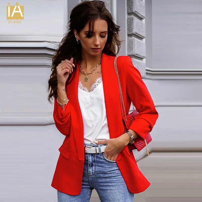 2020 Add New Women Top Autumn Long Sleeve Cardigan Blazer Solid Color Coat Lady Short Suits Hot Sale
2020 Add New Women Top Autumn Long Sleeve Cardigan Blazer Solid Color Coat Lady Short Suits Hot Sale