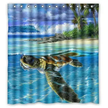 Sea Turtle Tropic Island Wave Shower Curtain Waterproof Bathroom Decor Polyester Fabric Curtain Sets with Hooks
Sea Turtle Tropic Island Wave Shower Curtain Waterproof Bathroom Decor Polyester Fabric Curtain Sets with Hooks