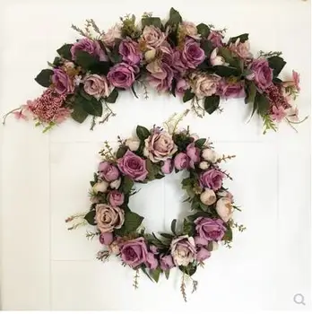 New Purple Rose Artificial flowers Door lintel Flower Mirror Flower garland wreath wedding flower Background props
New Purple Rose Artificial flowers Door lintel Flower Mirror Flower garland wreath wedding flower Background props