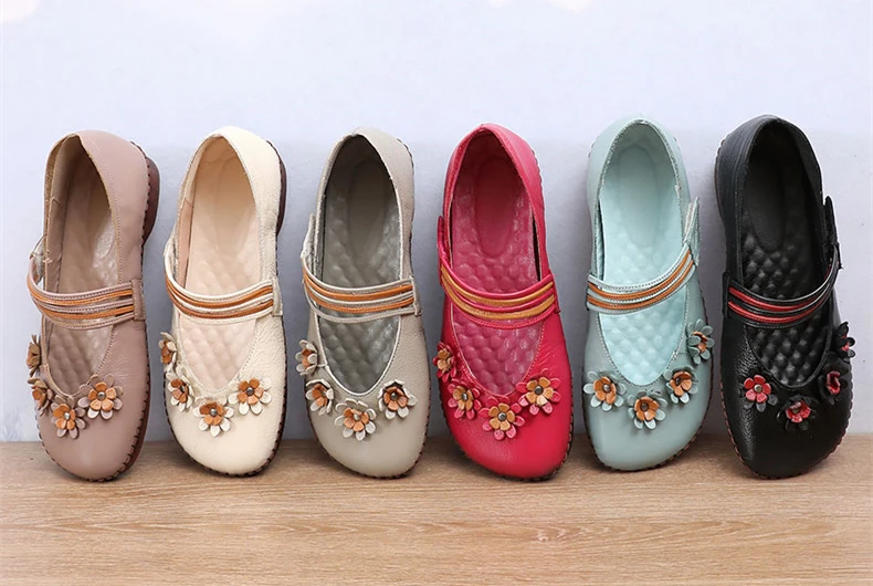 MUYANG Women Flats 2020 Mary Janes Handmade Genuine Leather Flower Flat Shoes Woman Soft comfortable Elegant Loafers Shoes MUYANG Women Flats 2020 Mary Janes Handmade Genuine Leather Flower Flat Shoes Woman Soft comfortable Elegant Loafers Shoes