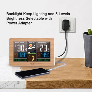FanJu Digital Alarm Clock Weather Station Wall Indoor Outdoor Temperature Humidity Watch Moon Phase Forecast USB Charger
FanJu Digital Alarm Clock Weather Station Wall Indoor Outdoor Temperature Humidity Watch Moon Phase Forecast USB Charger
